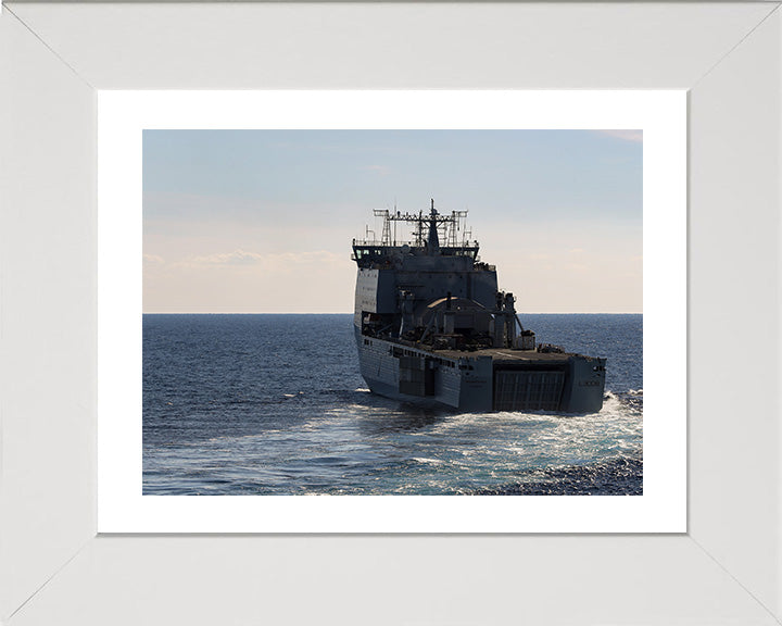 RFA Mounts Bay (L3008) Photo Print - Stern View - Royal Fleet Auxiliary Bay Class Ship Hampshire Prints 10 x 8 White Frame Yes