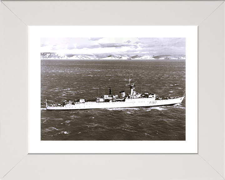 HMS Grenville (F197) Royal Navy U Class Destroyer At Sea 1969 Photo Print Wall Art Decor Posters, Prints, & Visual Artwork Hampshire Prints 10 x 8 White Frame Yes