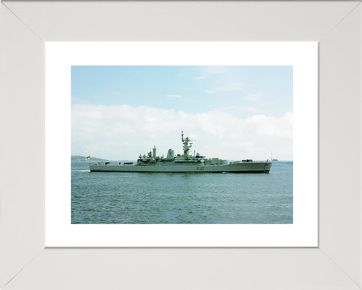HMS Aurora (F10) Royal Navy Leander Class Frigate Starboard Beam View Photo Print Wall Art Decor Posters, Prints, & Visual Artwork Hampshire Prints 10 x 8 White Frame Yes