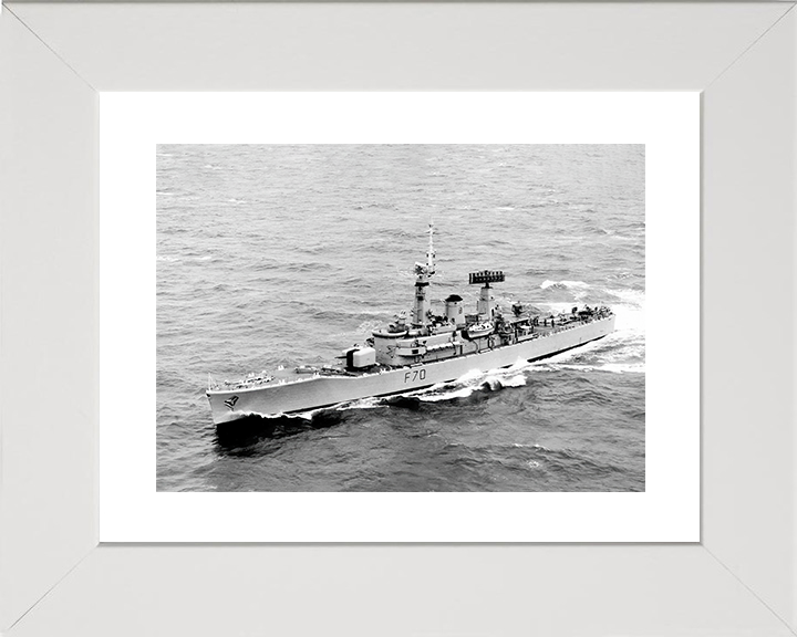 HMS Apollo (F70) Royal Navy Leander Class Frigate Underway Port View Photo Print Wall Art Decor Posters, Prints, & Visual Artwork Hampshire Prints 10 x 8 White Frame Yes