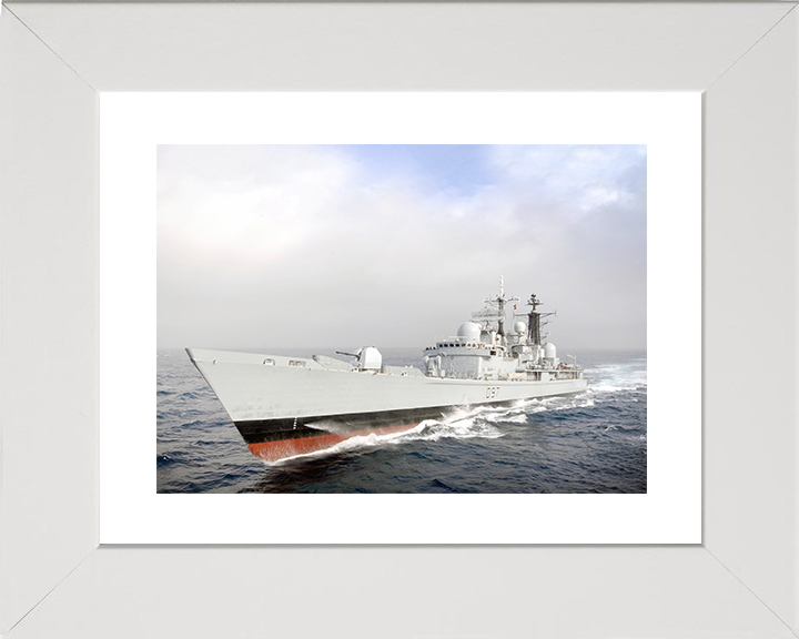 HMS Edinburgh (D97) Royal Navy Type 42 Destroyer At Speed Photo Print Wall Art Decor Posters, Prints, & Visual Artwork Hampshire Prints 10 x 8 White Frame Yes