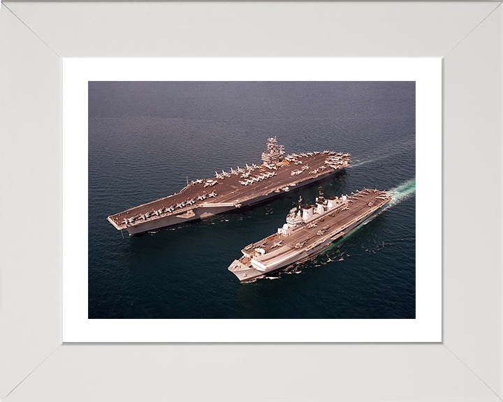 HMS Illustrious (R06) Photo Print - With USS John C. Stennis 1998 - Royal Navy Invincible Class Aircraft Carrier