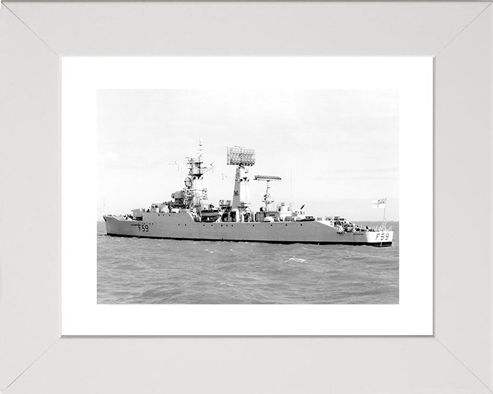 HMS Chichester (F59) Royal Navy Salisbury Class Frigate Port Side View Photo Print Wall Art Decor Posters, Prints, & Visual Artwork Hampshire Prints 10 x 8 White Frame Yes