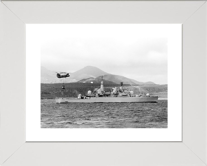 HMS Bristol (D23) Royal Navy Type 82 Destroyer Falklands Photo Print Wall Art Decor Posters, Prints, & Visual Artwork Hampshire Prints 10 x 8 White Frame Yes