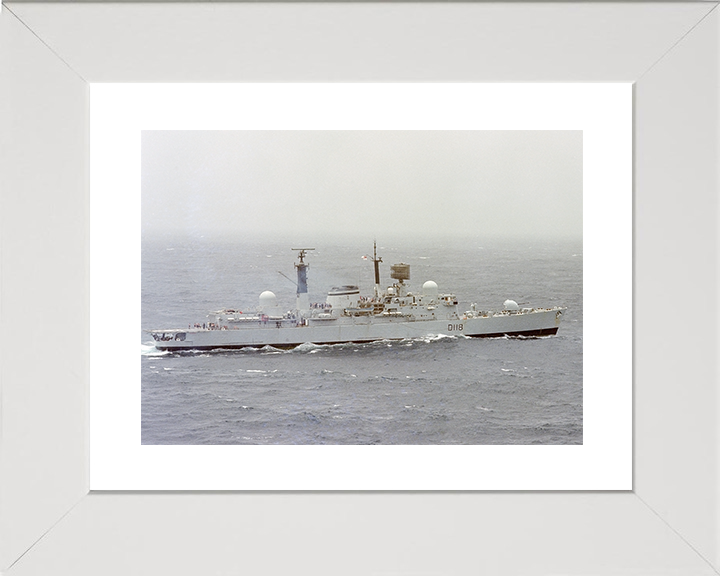 HMS Coventry (D118) Royal Navy Type 42 Destroyer At Sea 1982 Photo Print Wall Art Decor Posters, Prints, & Visual Artwork Hampshire Prints 10 x 8 White Frame Yes