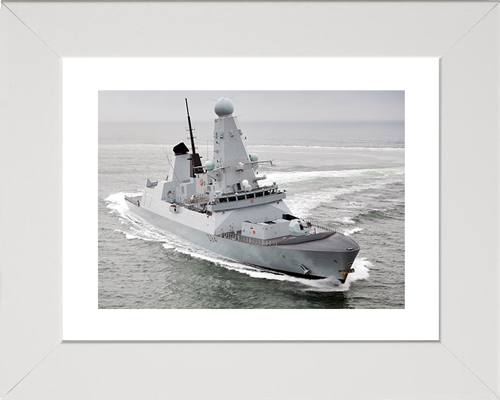 HMS Diamond (D34) Royal Navy Type 45 Destroyer Underway 2011 Photo Print Wall Art Decor Posters, Prints, & Visual Artwork Hampshire Prints 10 x 8 White Frame Yes