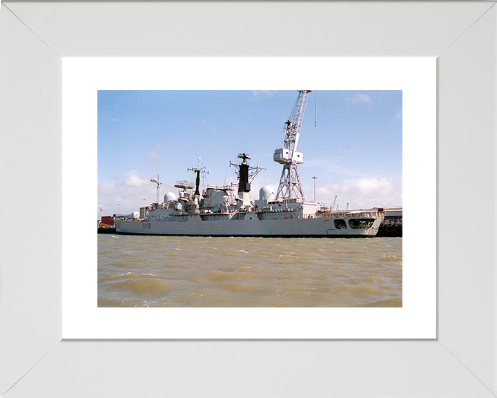 HMS Cardiff (D108) Royal Navy Type 42 Destroyer Portsmouth 1994 Photo Print Wall Art Decor Posters, Prints, & Visual Artwork Hampshire Prints 10 x 8 White Frame Yes