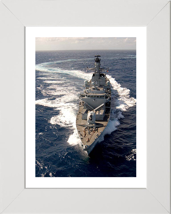 HMS Richmond (F239) Photo Print - Bow View 2004 - Royal Navy Type 23 Frigate Hampshire Prints 10 x 8 White Frame Yes