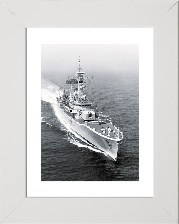 HMS Charybdis (F75) Royal Navy Leander Class Frigate At sea 1976 Photo Print Wall Art Decor Posters, Prints, & Visual Artwork Hampshire Prints 10 x 8 White Frame Yes
