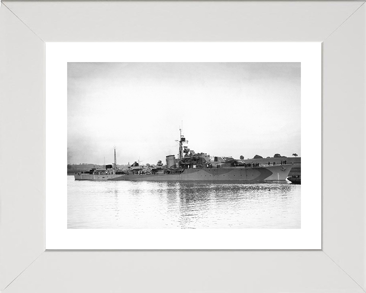 HMS Hardy (R08) Photo Print - On Trials 1943 - Royal Navy V Class Destroyer Posters, Prints, & Visual Artwork Hampshire Prints 10 x 8 White Frame Yes