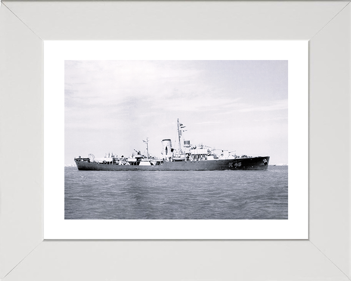 HMS La Malouine (K46) Photo Print - At Sea 1944 - Royal Navy Flower Class Corvette Posters, Prints, & Visual Artwork Hampshire Prints 10 x 8 White Frame Yes