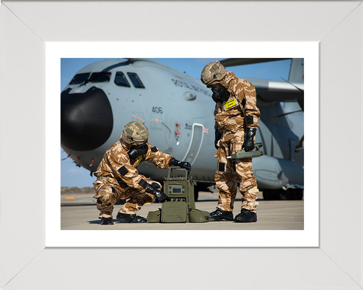 RAF Regiment CBRN Team Photo Print - Royal Air Force Hampshire Prints 10 x 8 White Frame Yes