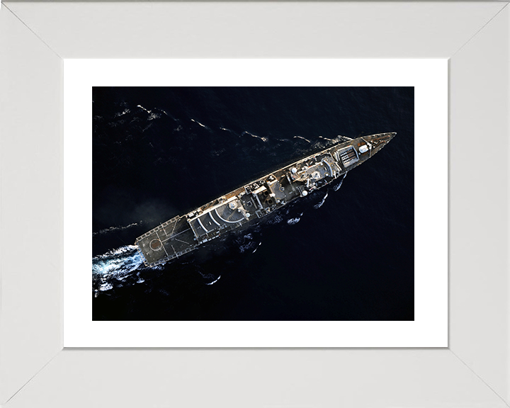 HMS Northumberland (F238) Photo Print - From Above 2008 - Royal Navy Type 23 Frigate Hampshire Prints 10 x 8 White Frame Yes