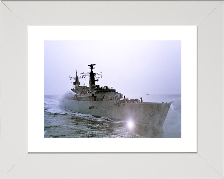 HMS Brazen (F91) Royal Navy Type 22 Frigate Handing Over Photo Print Wall Art Naval Decor Posters, Prints, & Visual Artwork Hampshire Prints 10 x 8 White Frame Yes