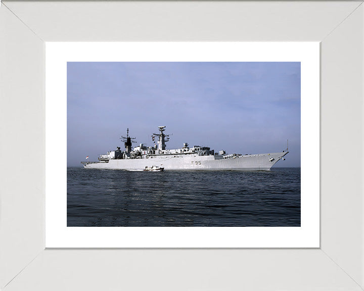 HMS London (F95) Photo Print - Starboard View - Royal Navy Type 22 Frigate Hampshire Prints 10 x 8 White Frame Yes