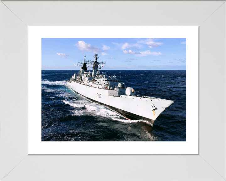 HMS Chatham (F87) Photo Print - Gulf of Aden 2010 - Royal Navy Type 22 Frigate Hampshire Prints 10 x 8 White Frame Yes