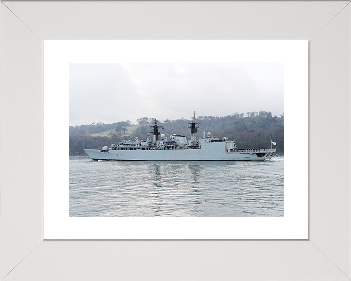 HMS Chatham (F87) Royal Navy Type 22 Frigate Deploys 2010 Photo Print Wall Art Decor Posters, Prints, & Visual Artwork Hampshire Prints 10 x 8 White Frame Yes