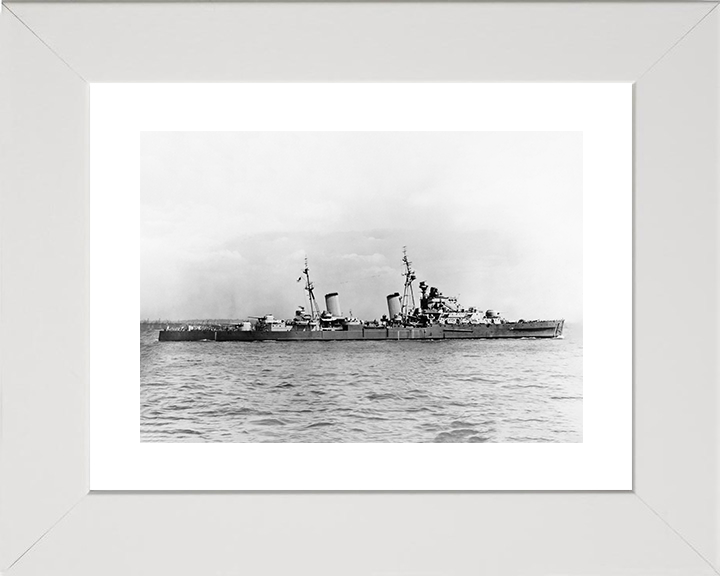 HMS Phoebe (43) Photo Print - At Sea 1943 - Royal Navy Dido Class Cruiser Posters, Prints, & Visual Artwork Hampshire Prints 10 x 8 White Frame Yes