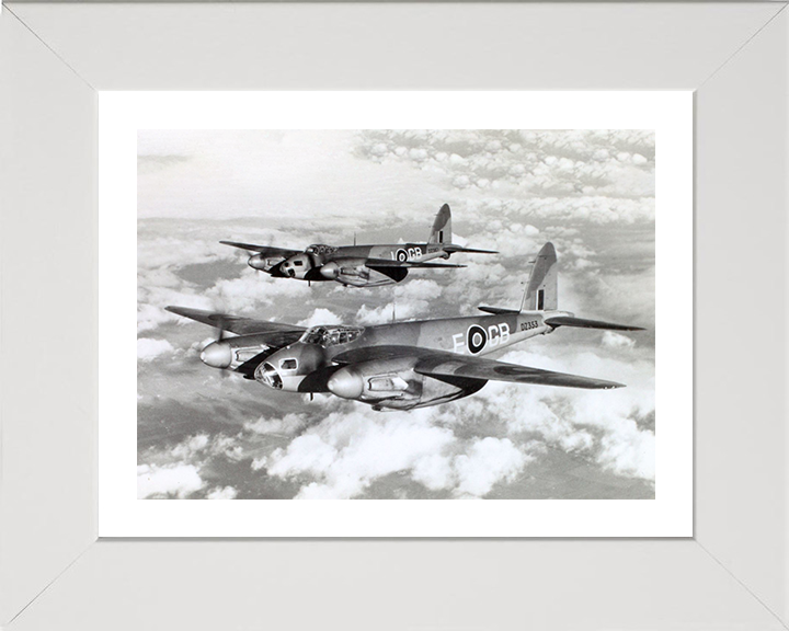 RAF De Havilland Mosquito B Mk IVs Photo Print - Royal Air Force Aircraft Hampshire Prints 10 x 8 White Frame Yes
