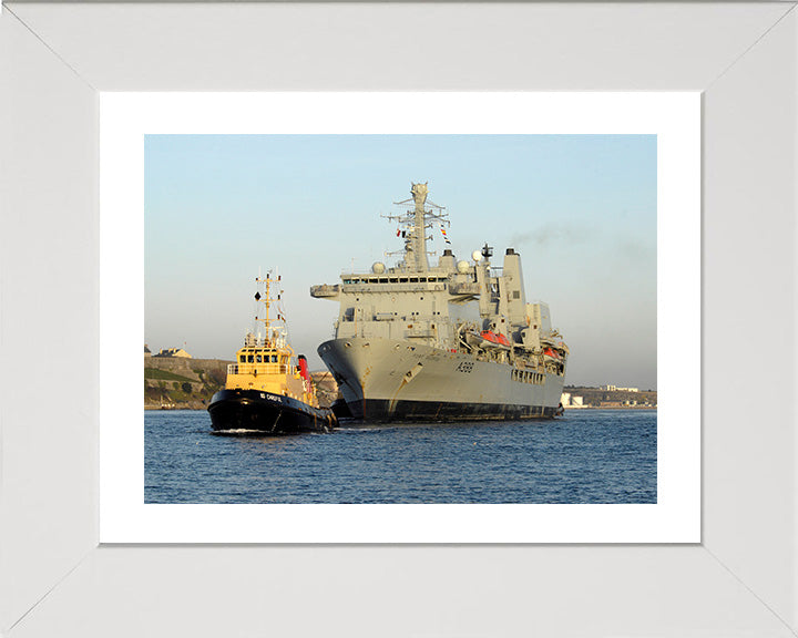 RFA Fort George (A388) Photo Print - With Tug - Royal Fleet Auxiliary Fort Class Tanker Hampshire Prints 10 x 8 White Frame Yes