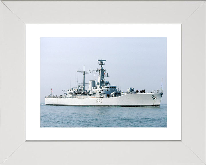 HMS Andromeda (F57) Royal Navy Leander Class Frigate Entering Harbour Photo Print Wall Art Decor Posters, Prints, & Visual Artwork Hampshire Prints 10 x 8 White Frame Yes