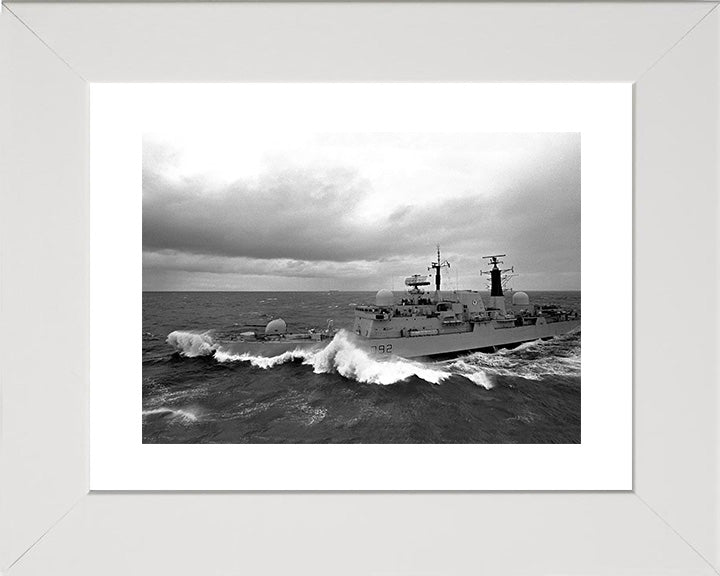 HMS Liverpool (D92) Photo Print - Port Side View - Royal Navy Type 42 Destroyer Hampshire Prints 10 x 8 White Frame Yes