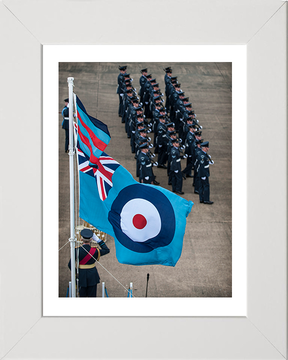 RAF Regiment Marching on Parade Photo Print - Royal Air Force Hampshire Prints 10 x 8 White Frame Yes
