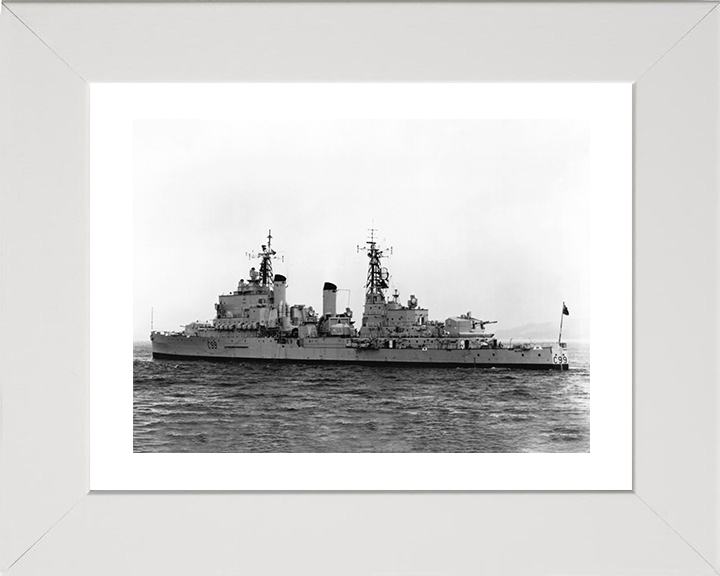 HMS Blake (C99) Photo Print - At Sea 1961 - Royal Navy Tiger Class Light Cruiser Posters, Prints, & Visual Artwork Hampshire Prints 10 x 8 White Frame Yes