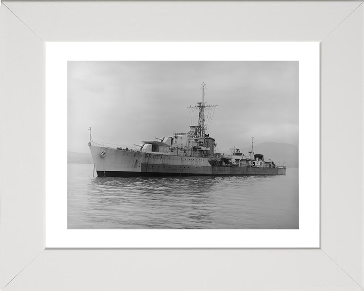 HMS Zenith (R95) Photo Print - At Anchor 1944 - Royal Navy Z Class Destroyer Hampshire Prints 10 x 8 White Frame Yes