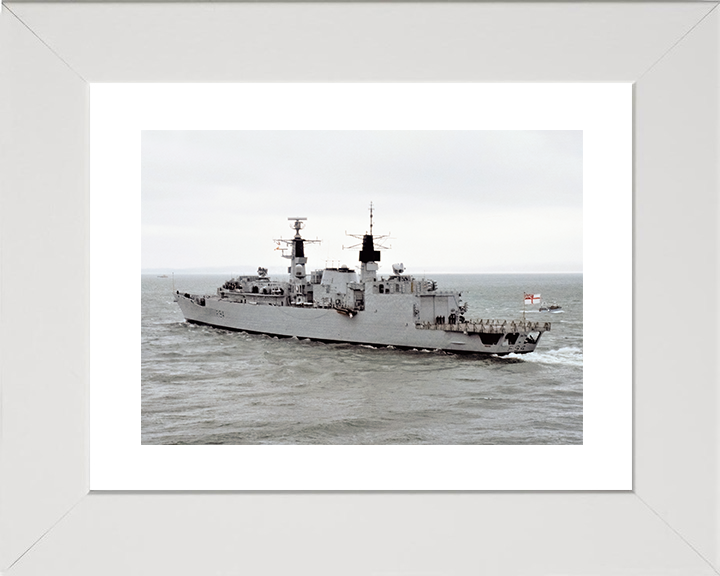 HMS Brave (F94) Royal Navy Type 22 Frigate In The English Channel Photo Print Wall Art Decor Posters, Prints, & Visual Artwork Hampshire Prints 10 x 8 White Frame Yes