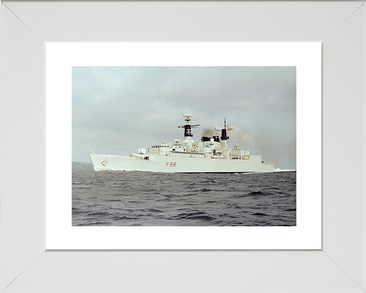 HMS Broadsword (F88) Royal Navy Type 22 Frigate Underway Port Side View Photo Print Wall Art Decor Posters, Prints, & Visual Artwork Hampshire Prints 10 x 8 White Frame Yes