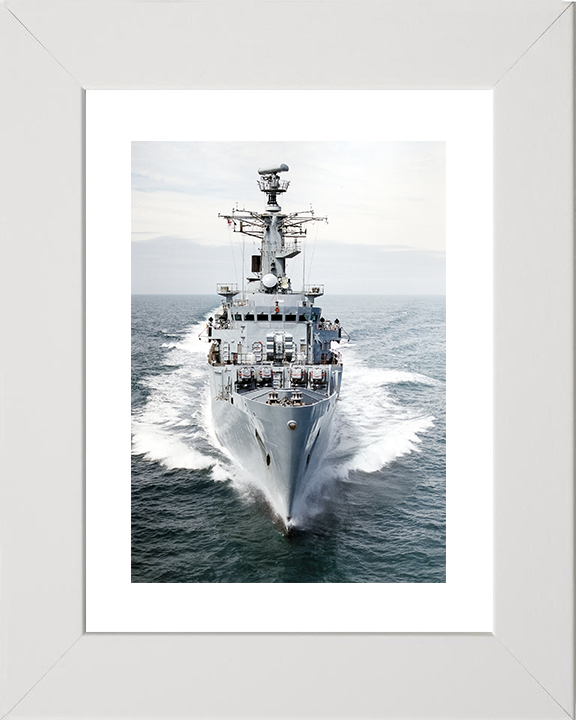 HMS Brazen (F91) Royal Navy Type 22 Frigate Bow View Photo Print Wall Art Decor Posters, Prints, & Visual Artwork Hampshire Prints 10 x 8 White Frame Yes