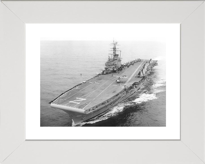 HMS Albion (R07) Royal Navy Centaur Class Carrier Underway Photo Print Wall Art Naval Decor Posters, Prints, & Visual Artwork Hampshire Prints 10 x 8 White Frame Yes