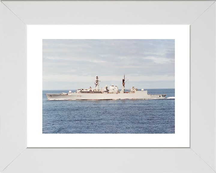 HMS Brazen (F91) Royal Navy Type 22 Frigate Port Beam View Photo Print Wall Art Decor Posters, Prints, & Visual Artwork Hampshire Prints 10 x 8 White Frame Yes
