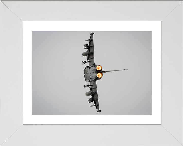 RAF Typhoon FGR4 over RAF Fairford Photo Print - Royal Air Force Aircraft Hampshire Prints 10 x 8 White Frame Yes