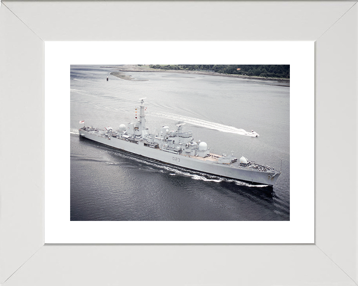 HMS Bristol (D23) Royal Navy Type 82 Destroyer Entering Harbour Photo Print Wall Art Decor Posters, Prints, & Visual Artwork Hampshire Prints 10 x 8 White Frame Yes