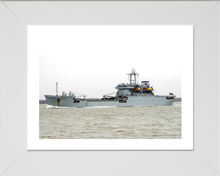 RFA Sir Bedivere (L3004) Photo Print - Port Beam View - Royal Fleet Auxiliary Round Table Class Ship Hampshire Prints 10 x 8 White Frame Yes