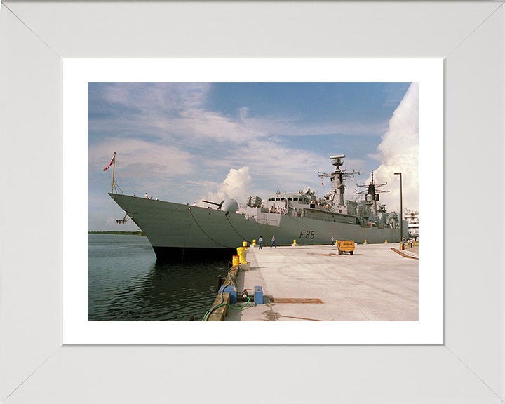 HMS Cumberland (F85) Photo Print - Florida 1993 - Royal Navy Type 22 Frigate Hampshire Prints 10 x 8 White Frame Yes