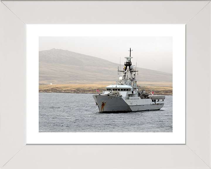 HMS Clyde (P257) Photo Print - At anchor 2010 - Royal Navy River Class Patrol Vessel Posters, Prints, & Visual Artwork Hampshire Prints 10 x 8 White Frame Yes