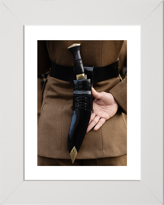 British Army Royal Gurkha Rifles Kukri Knife Close Up 2025 Photo Print Wall Art Poster Posters, Prints, & Visual Artwork Hampshire Prints 10 x 8 White Frame Yes