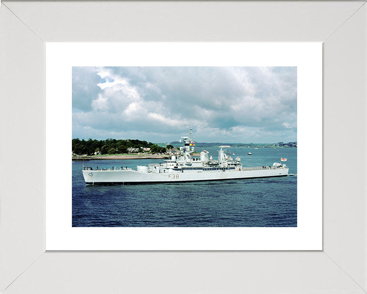 HMS Arethusa (F38) Royal Navy Leander Class Port Side View In Colour Frigate Photo Print Wall Art Decor Posters, Prints, & Visual Artwork Hampshire Prints 10 x 8 White Frame Yes