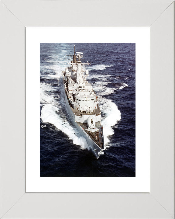 HMS Cumberland (F85) Royal Navy Type 22 Frigate Underway High Bow View Photo Print Wall Art Decor Posters, Prints, & Visual Artwork Hampshire Prints 10 x 8 White Frame Yes