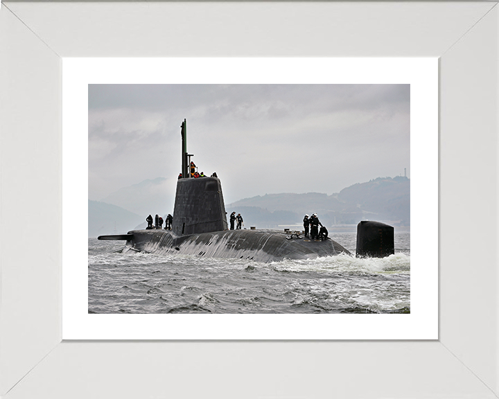 HMS Astute (S119) Photo Print - Faslane Return 2012 - Royal Navy Astute Class Submarine Hampshire Prints 10 x 8 White Frame Yes