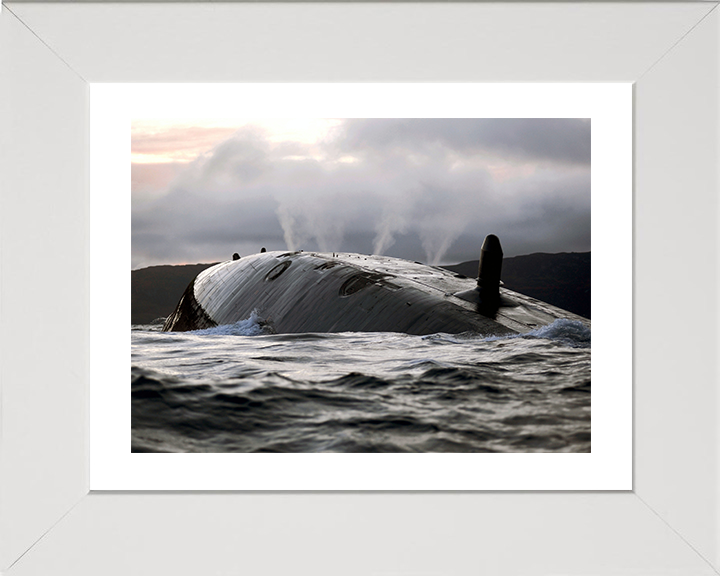 HMS Talent (S92) Photo Print - surfacing 2009 - Royal Navy Trafalgar Class Submarine Hampshire Prints 10 x 8 White Frame Yes
