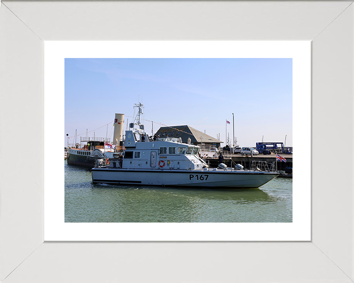 HMS Exploit (P167) Photo Print - Entering Harbour - Royal Navy Archer Class P2000 Patrol Vessel Hampshire Prints 10 x 8 White Frame Yes