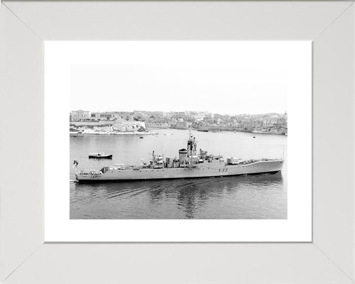HMS Blackpool (F77) Royal Navy Whitby Class Frigate Valletta Malta Photo Print Wall Art Decor Posters, Prints, & Visual Artwork Hampshire Prints 10 x 8 White Frame Yes