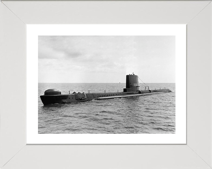 HMS Alderney (S66) (P416) Photo Print - Port Side View - Royal Navy Amphion Class Submarine Hampshire Prints 10 x 8 White Frame Yes