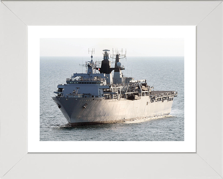 HMS Bulwark (L15) Photo Print - At Sea 2007 - Royal Navy Albion Class Amphibious Ship Posters, Prints, & Visual Artwork Hampshire Prints 10 x 8 White Frame Yes