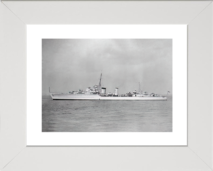 HMS Afridi (F07) Royal Navy Tribal Class Destroyer Photo Print Warship Wall Art Posters, Prints, & Visual Artwork Hampshire Prints 10 x 8 White Frame Yes