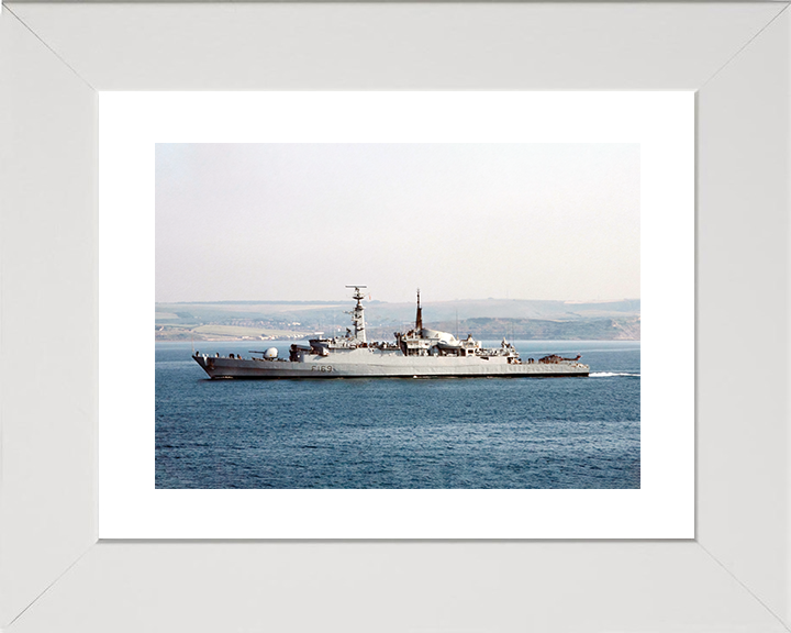HMS Amazon (F169) Royal Navy Type 21 Frigate Low Port Beam View Photo Print Wall Art Decor Posters, Prints, & Visual Artwork Hampshire Prints 10 x 8 White Frame Yes
